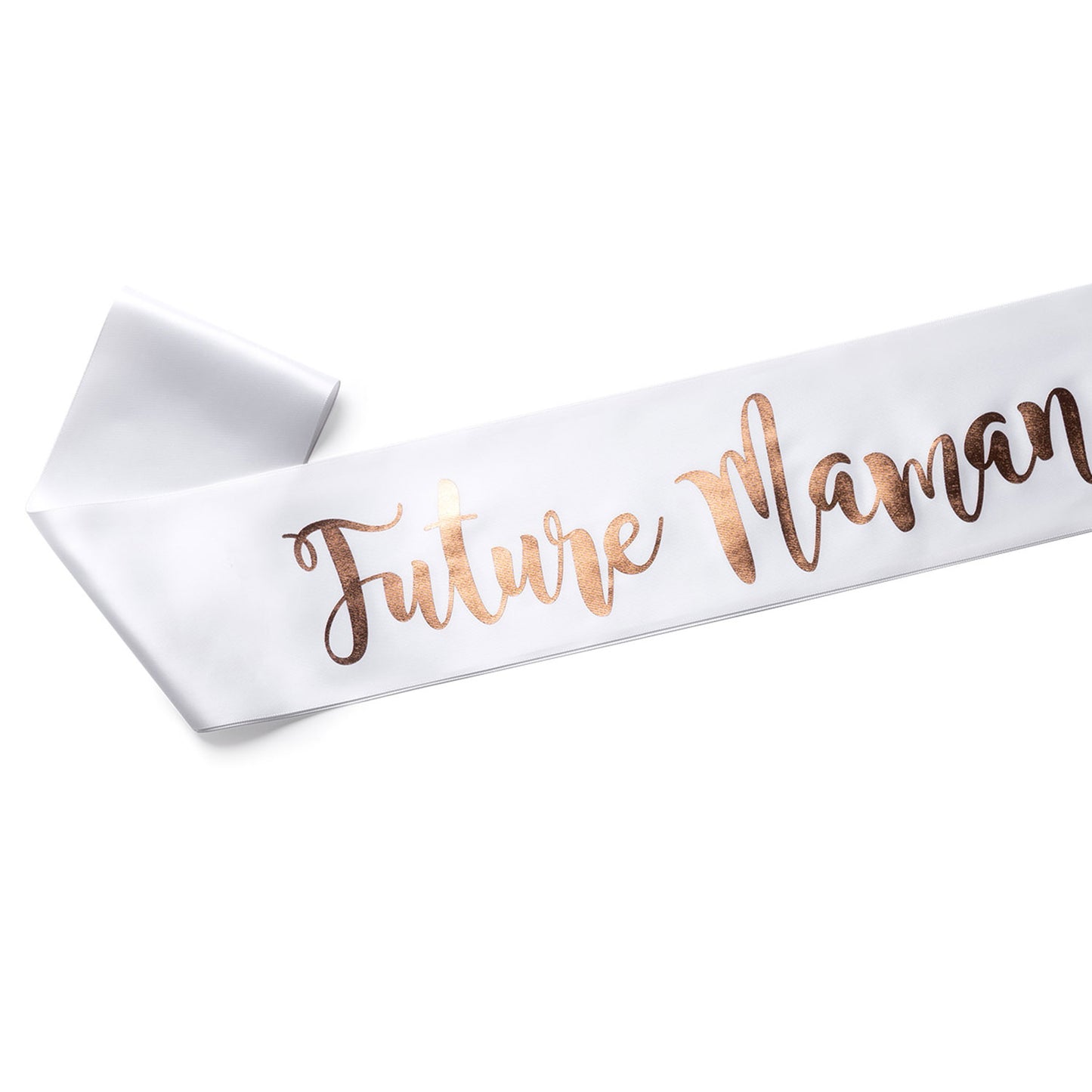 Echarpe Future Maman pour Babyshower - Blanche et Rose Gold
