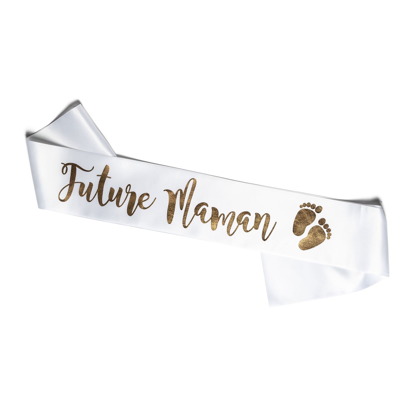 Echarpe Future Maman pour Babyshower - Blanche et Or