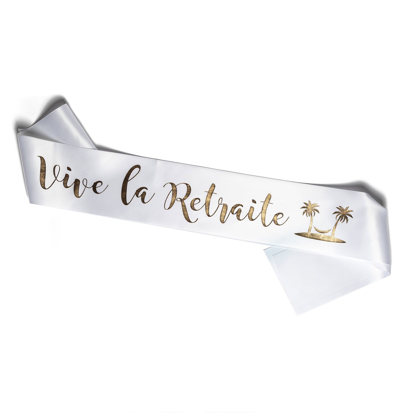 Echarpe Vive la Retraite - Blanche et Or