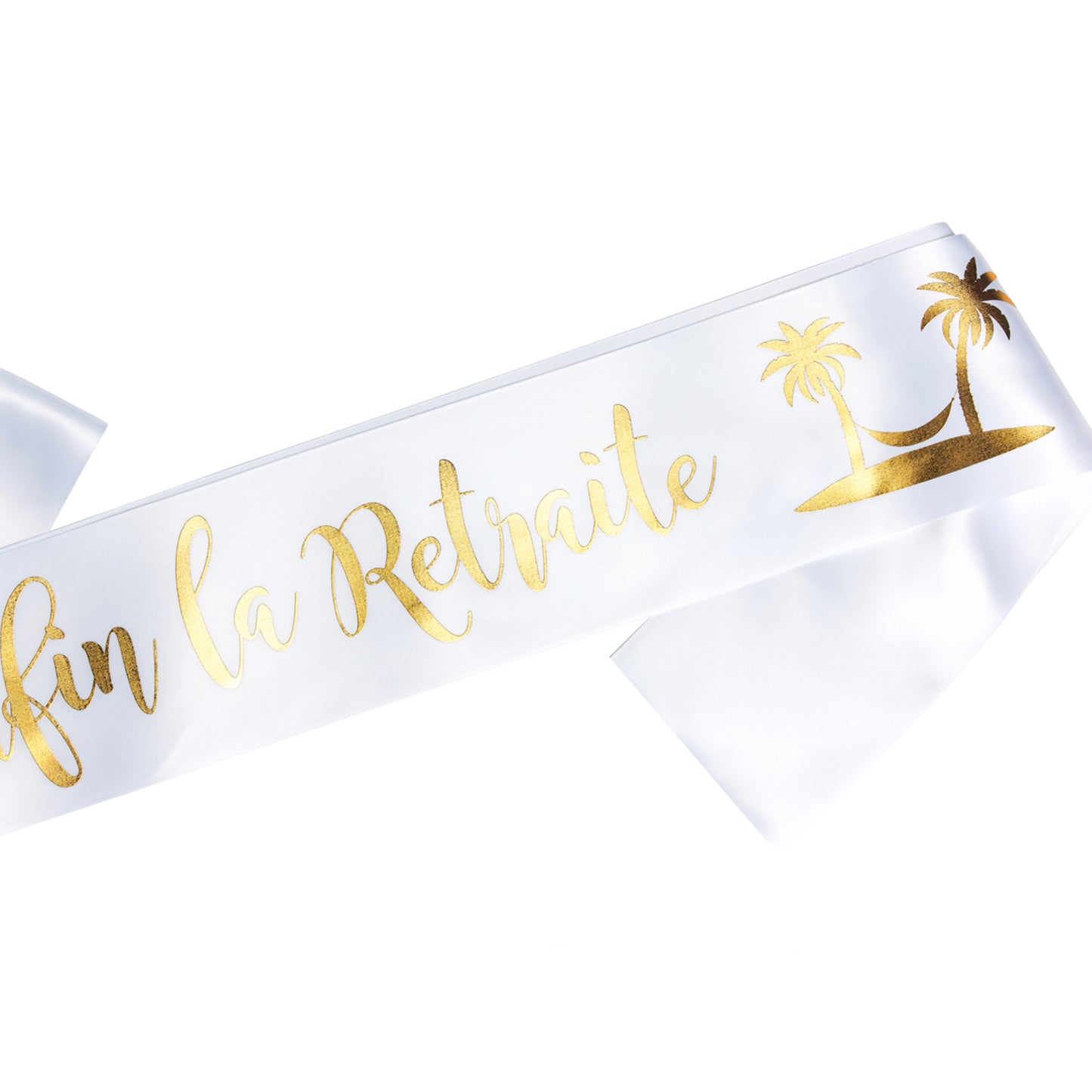 Echarpe Enfin la Retraite - Blanche et Or