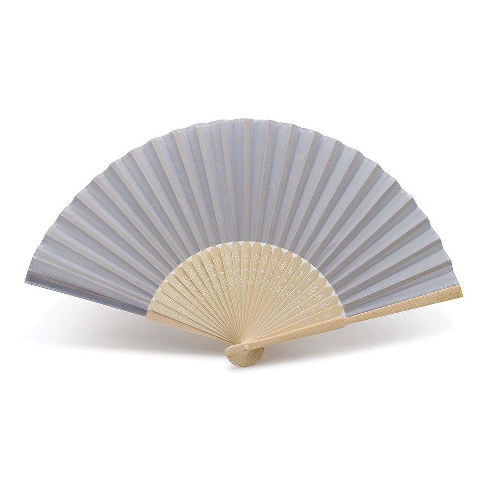 Eventails en Tissu et Bambou - Couleur Gris - Par 10, 20 ou 50 Eventails