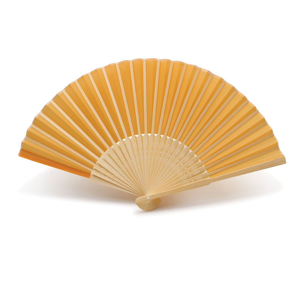 Eventails en Tissu et Bambou - Couleur Orange - Par 10, 20 ou 50 Eventails