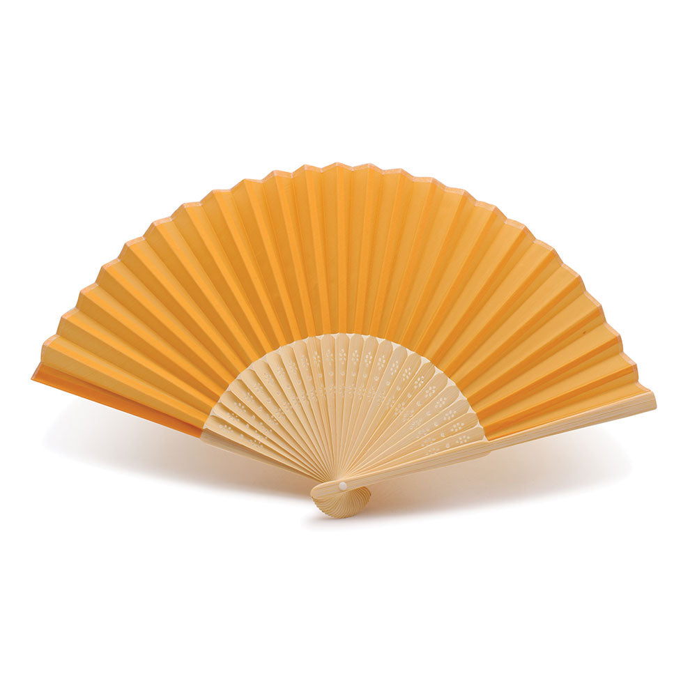 Eventails en Tissu et Bambou - Couleur Orange - Par 10, 20 ou 50 Eventails