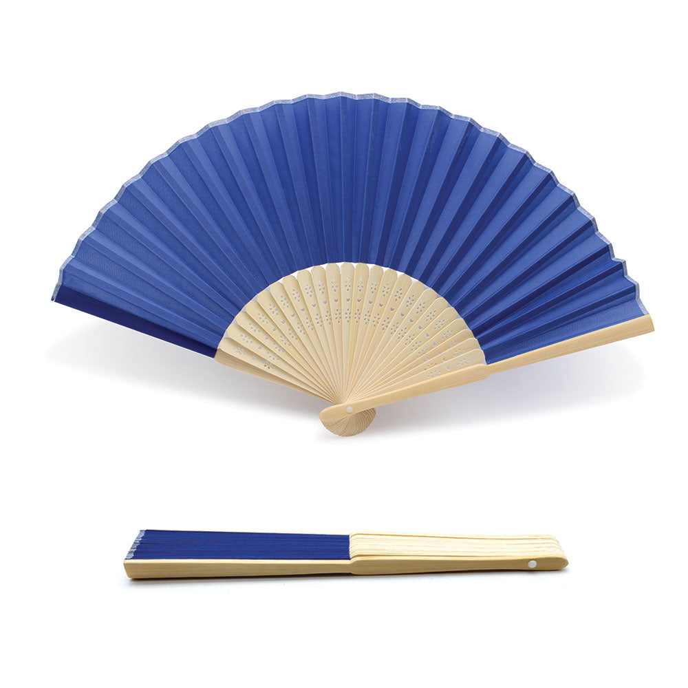 Eventails en Tissu et Bambou - Couleur Bleu Marine - Par 10, 20 ou 50 Eventails