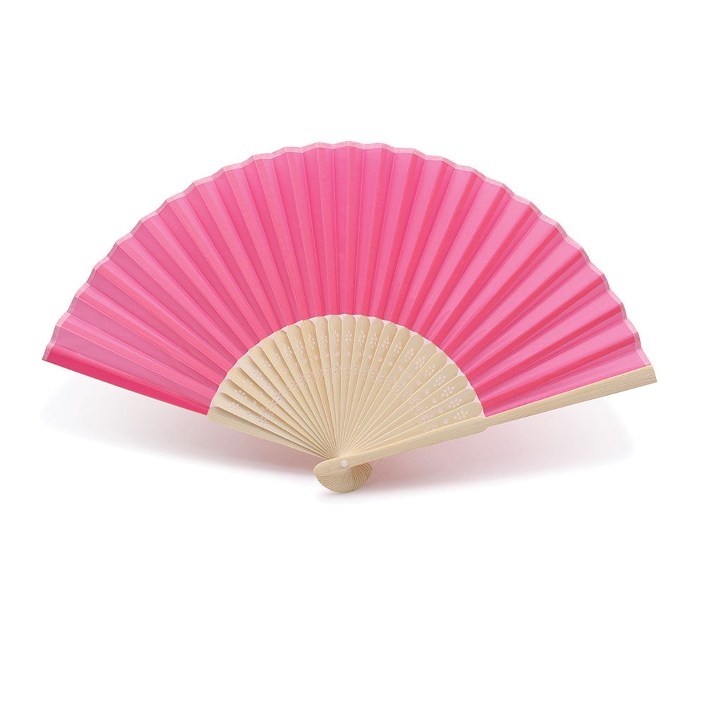 Eventails en Tissu et Bambou - Couleur Fushia - Par 10, 20 ou 50 Eventails