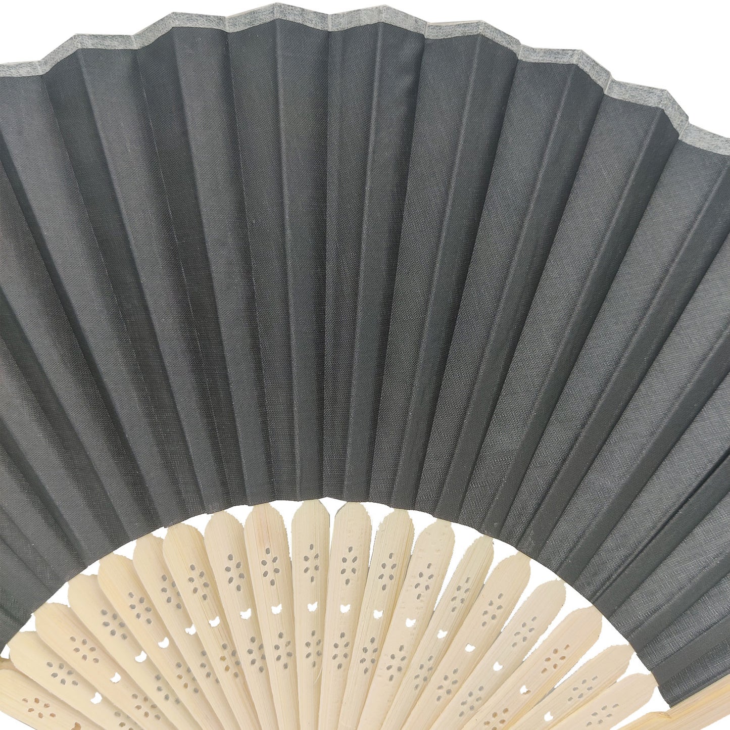 Eventails en Tissu et Bambou - Couleur Noir - Par 10, 20 ou 50 Eventails