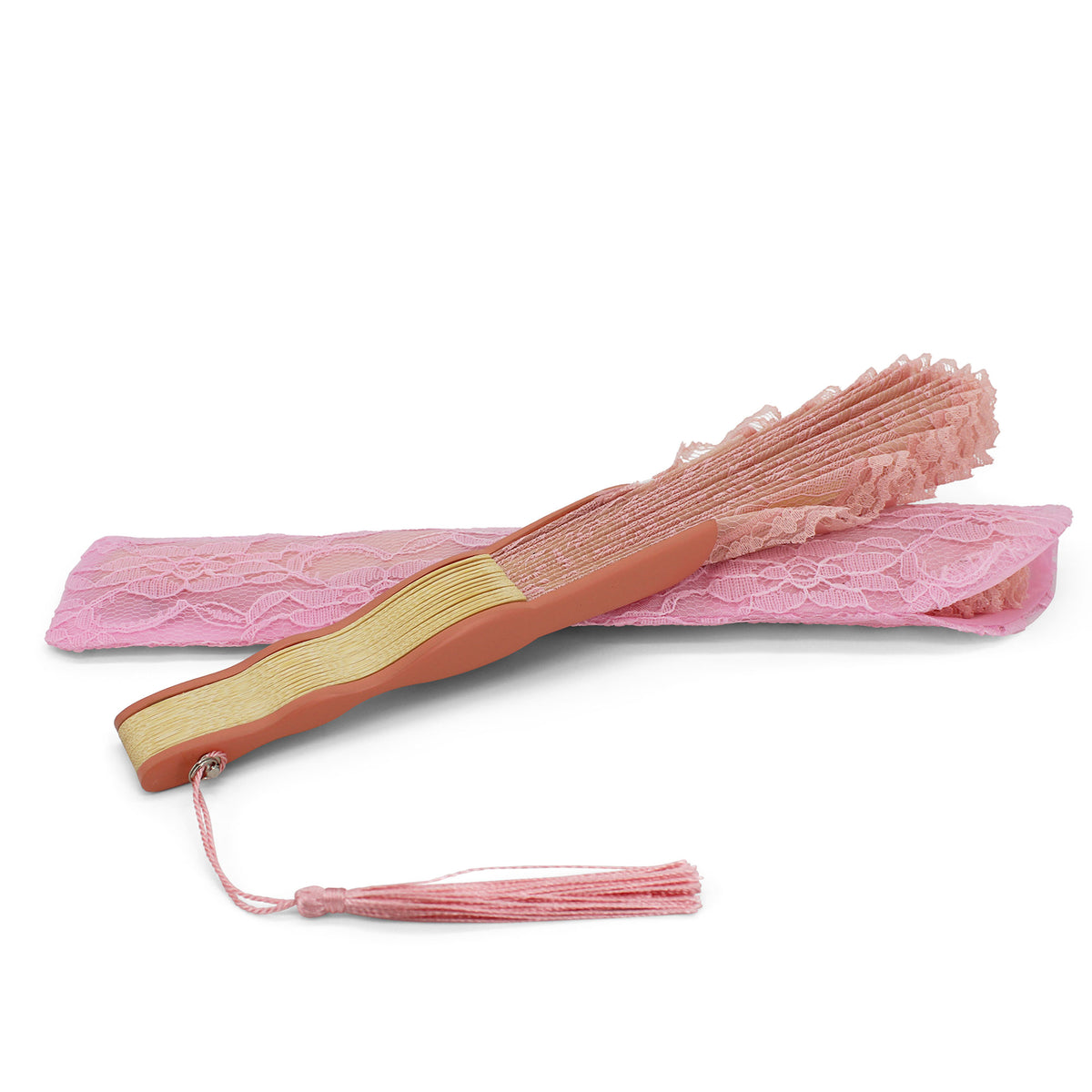 Éventail de mariée coquillage rose OLILLY pour mariage romantique et EVJF
