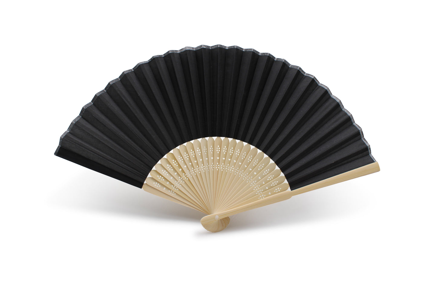 Eventails en Tissu avec pochette en Organza - Couleur Noir - Par 10, 20 ou 50 Eventails