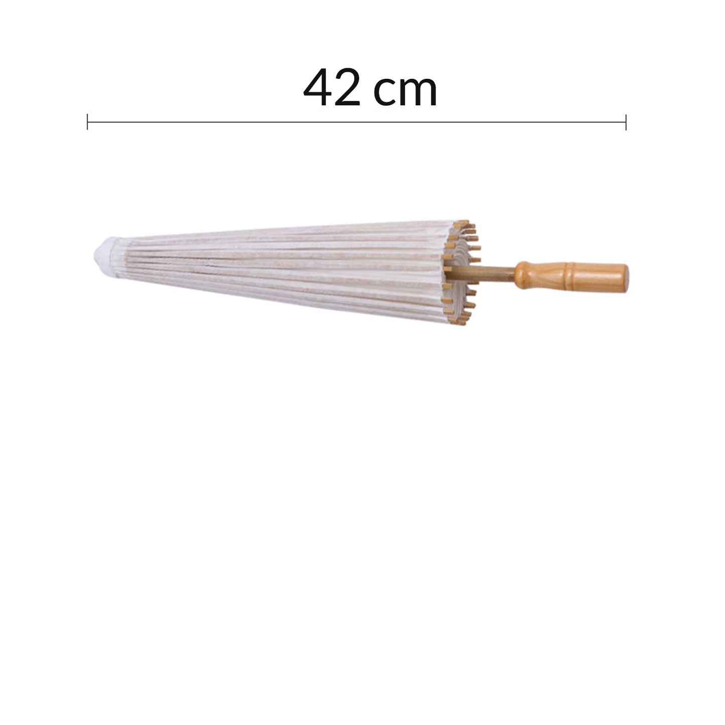 Lot de 20 Petites Ombrelles Blanches en Bambou et Papier - Ø60 cm
