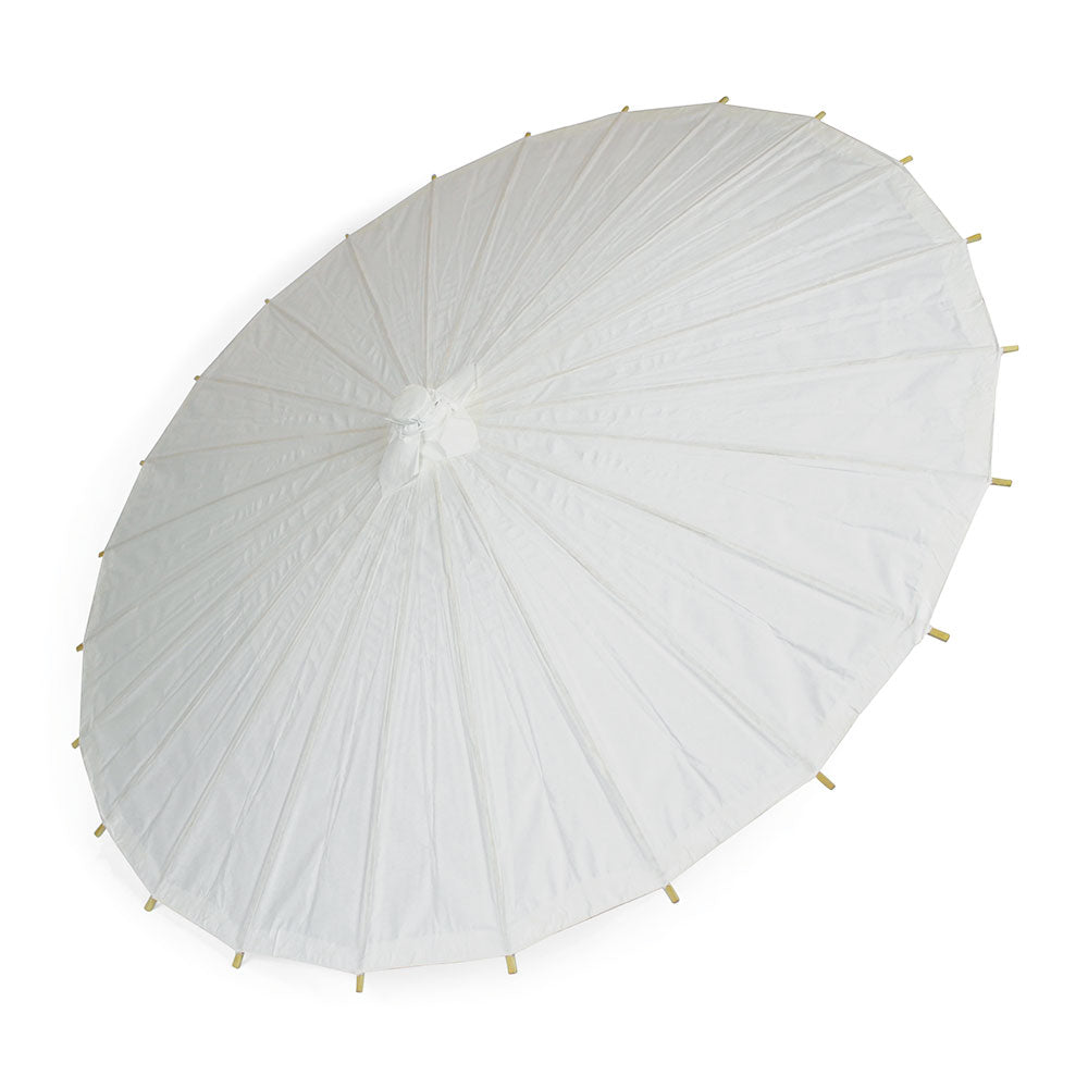 Lot de 10 Ombrelles Blanches en Bambou et Papier - Ø88 cm