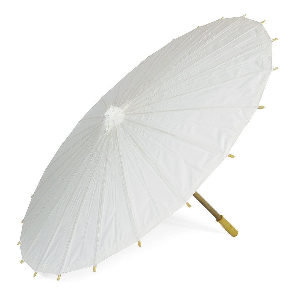 Lot de 10 Ombrelles Blanches en Bambou et Papier - Ø88 cm