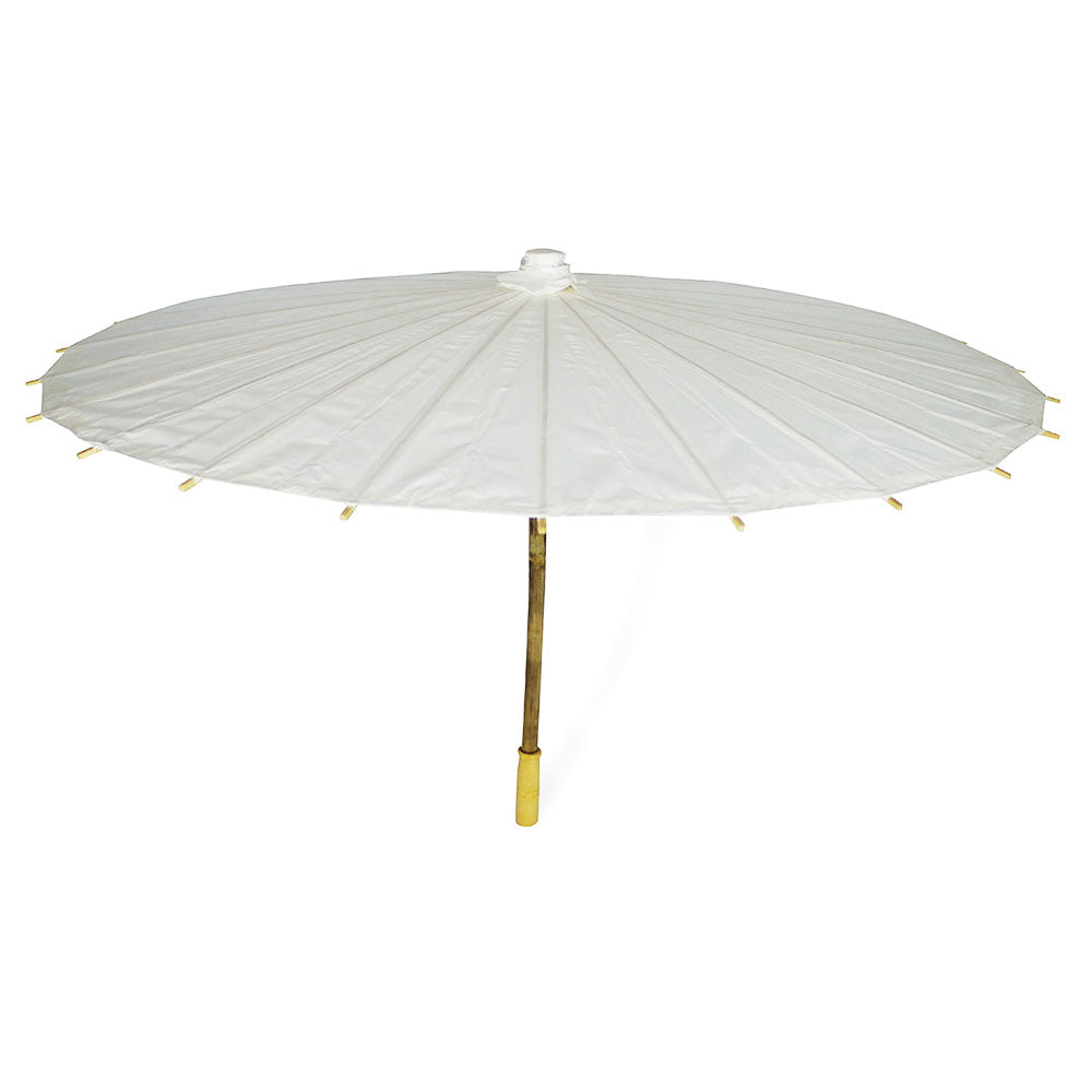 Lot de 10 Ombrelles Blanches en Bambou et Papier - Ø88 cm