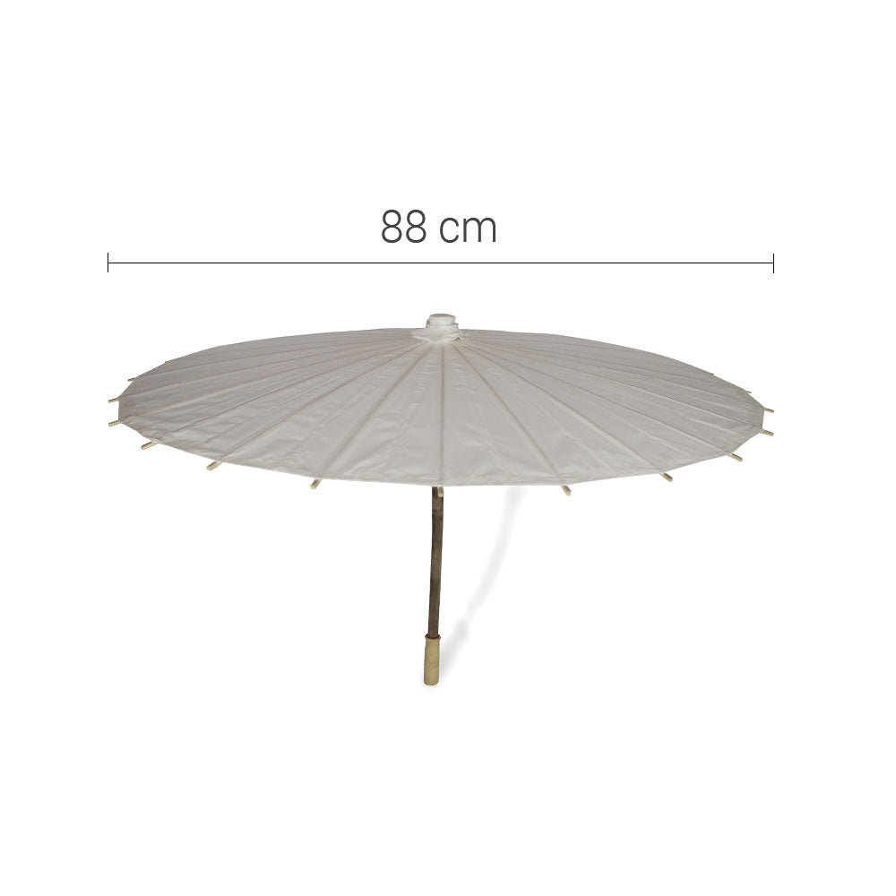 Lot de 10 Ombrelles Blanches en Bambou et Papier - Ø88 cm