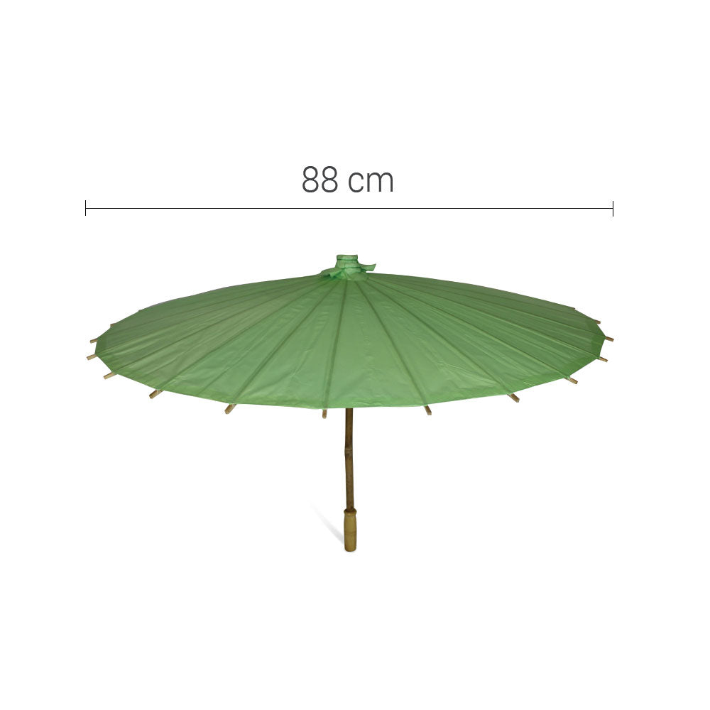 Lot de 10 Ombrelles Vertes en Bambou et Papier - Ø88 cm