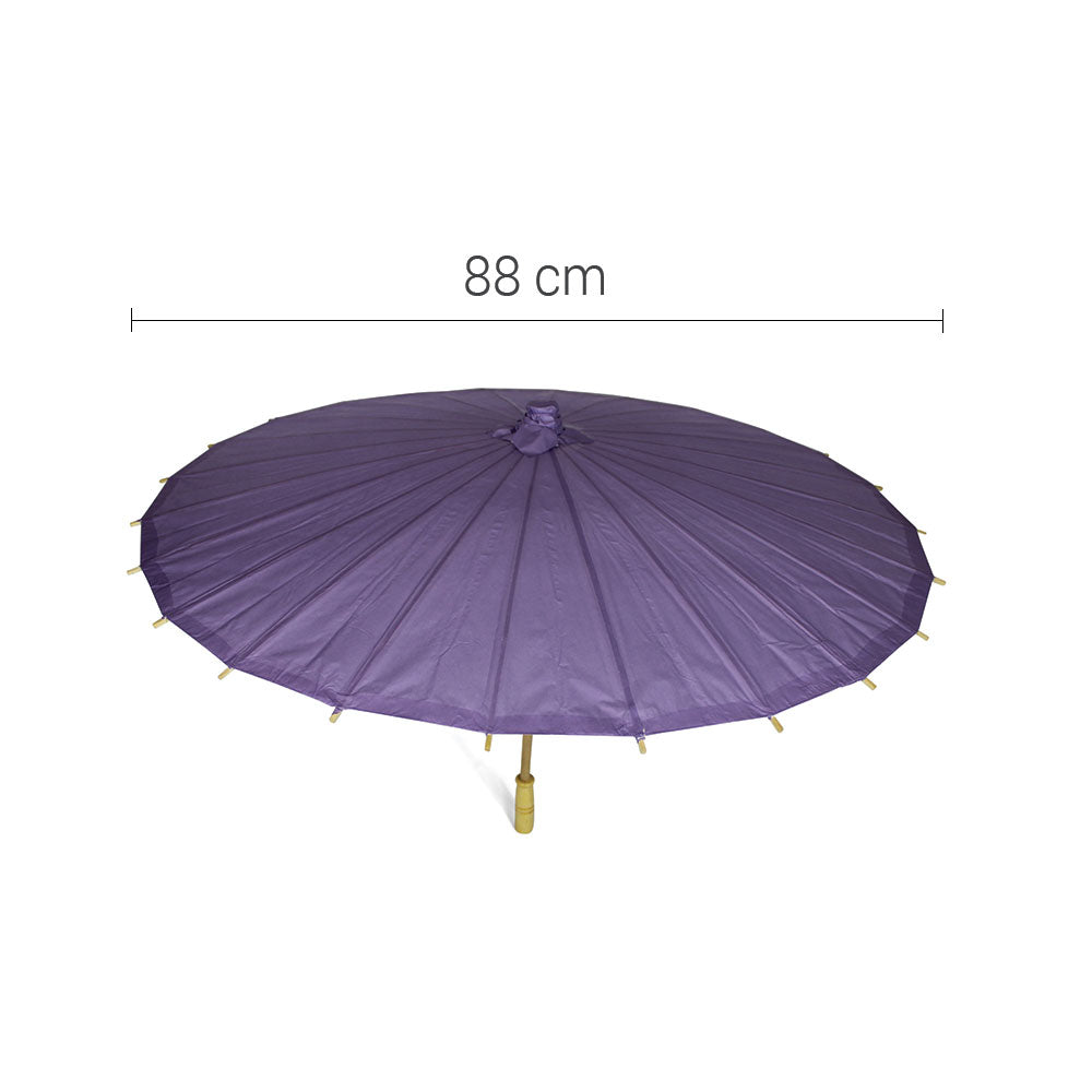 Lot de 10 Ombrelles Violettes en Bambou et Papier - Ø88 cm