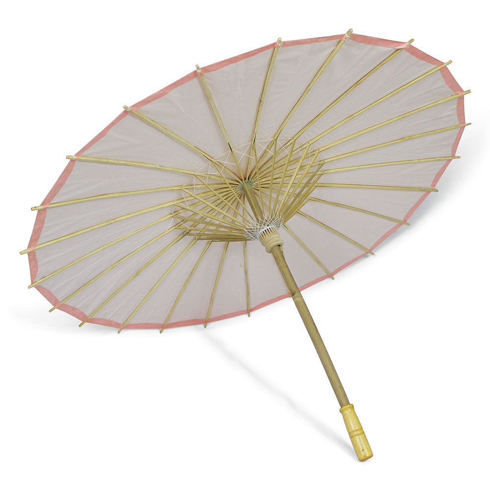 Lot de 10 Ombrelles Roses en Bambou et Papier - Ø88 cm