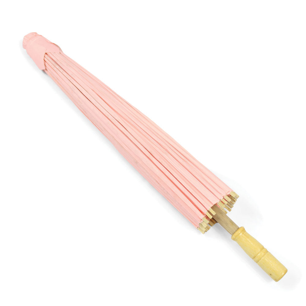 Lot de 10 Ombrelles Roses en Bambou et Papier - Ø88 cm