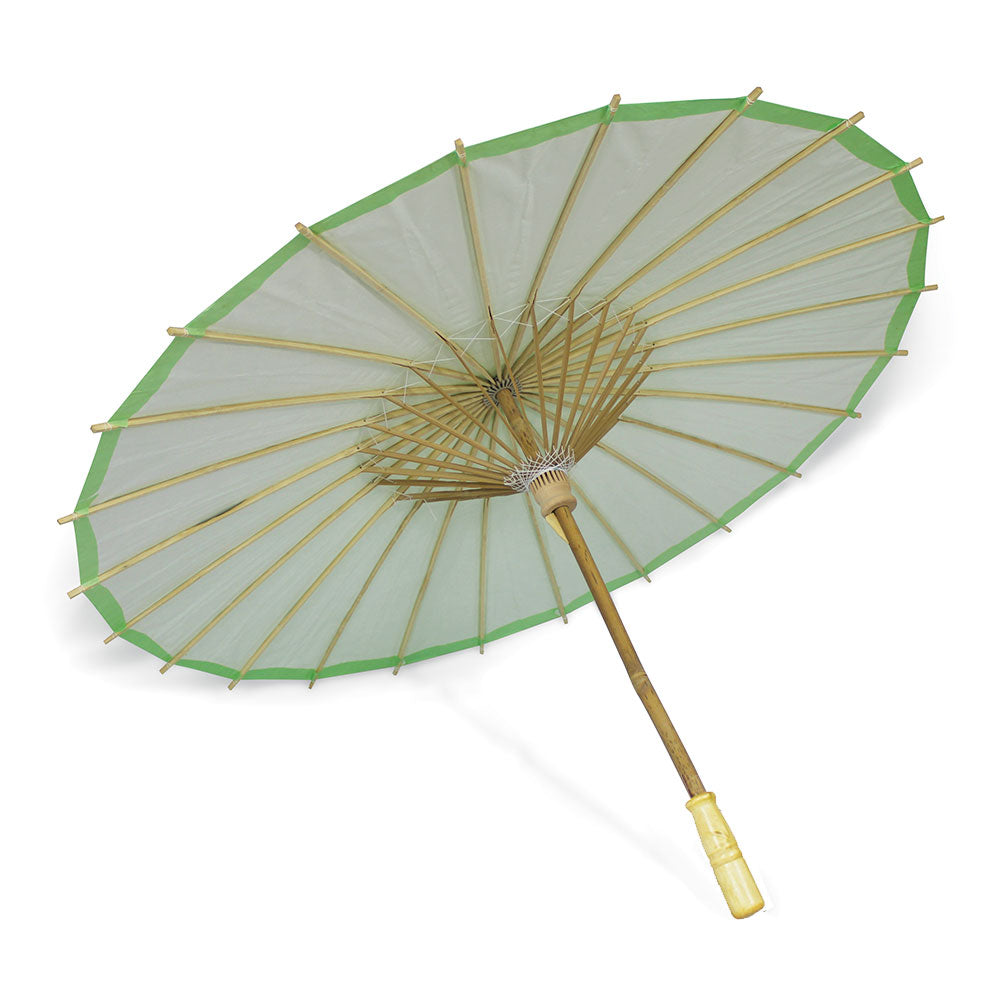 Lot de 10 Ombrelles Vertes en Bambou et Papier - Ø88 cm