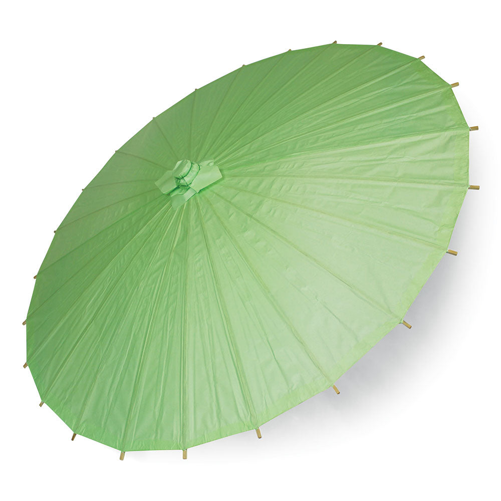 Lot de 10 Ombrelles Vertes en Bambou et Papier - Ø88 cm