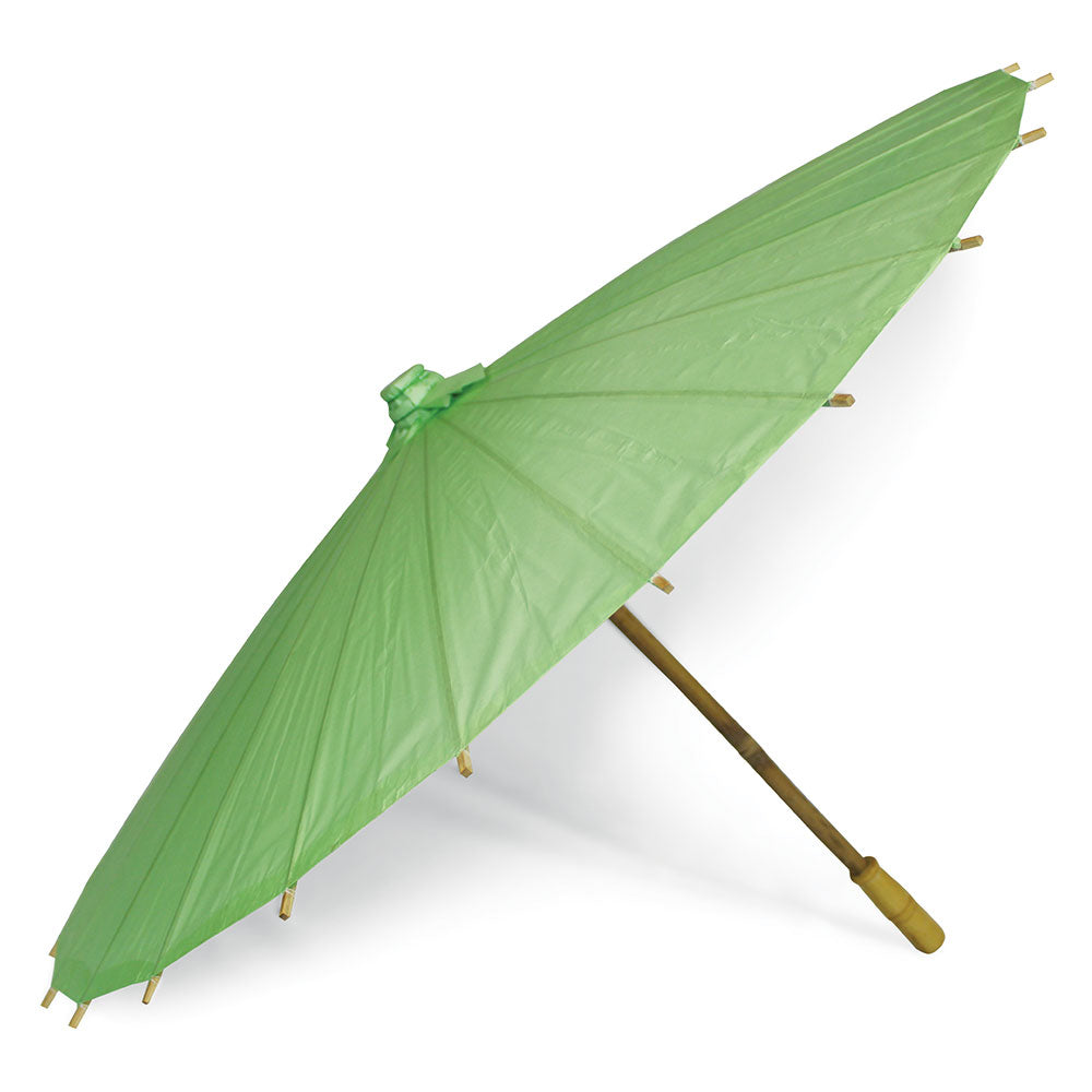 Lot de 10 Ombrelles Vertes en Bambou et Papier - Ø88 cm