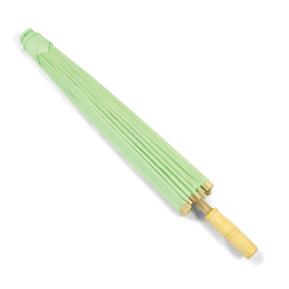Lot de 10 Ombrelles Vertes en Bambou et Papier - Ø88 cm