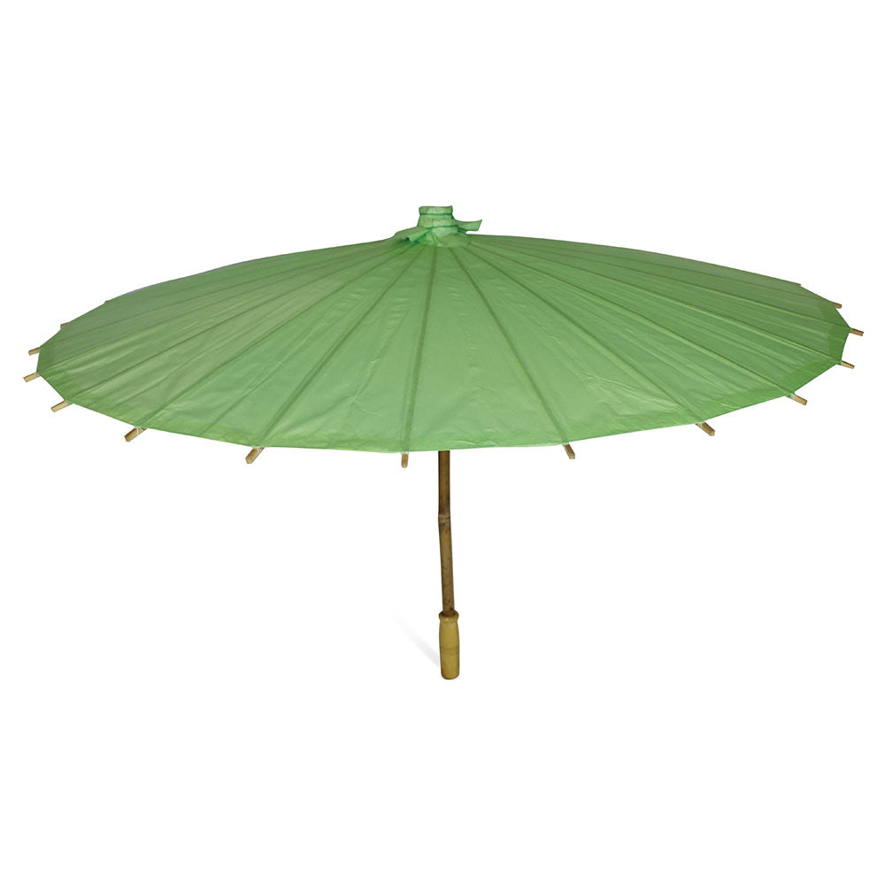 Lot de 10 Ombrelles Vertes en Bambou et Papier - Ø88 cm