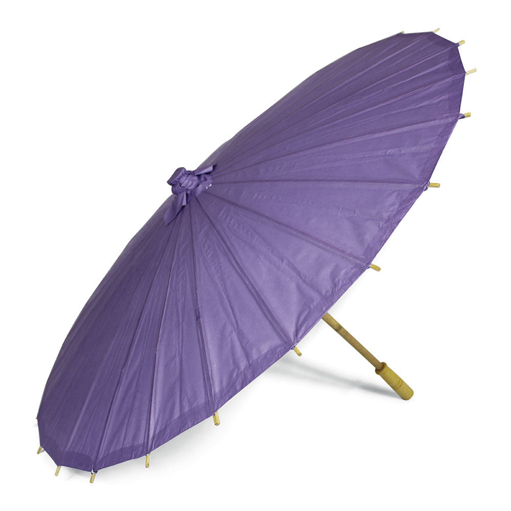 Lot de 10 Ombrelles Violettes en Bambou et Papier - Ø88 cm