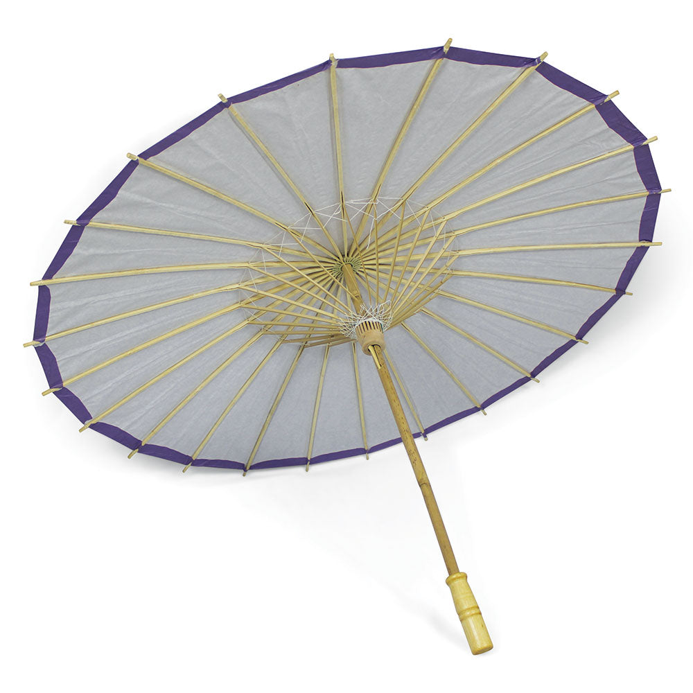 Lot de 10 Ombrelles Violettes en Bambou et Papier - Ø88 cm