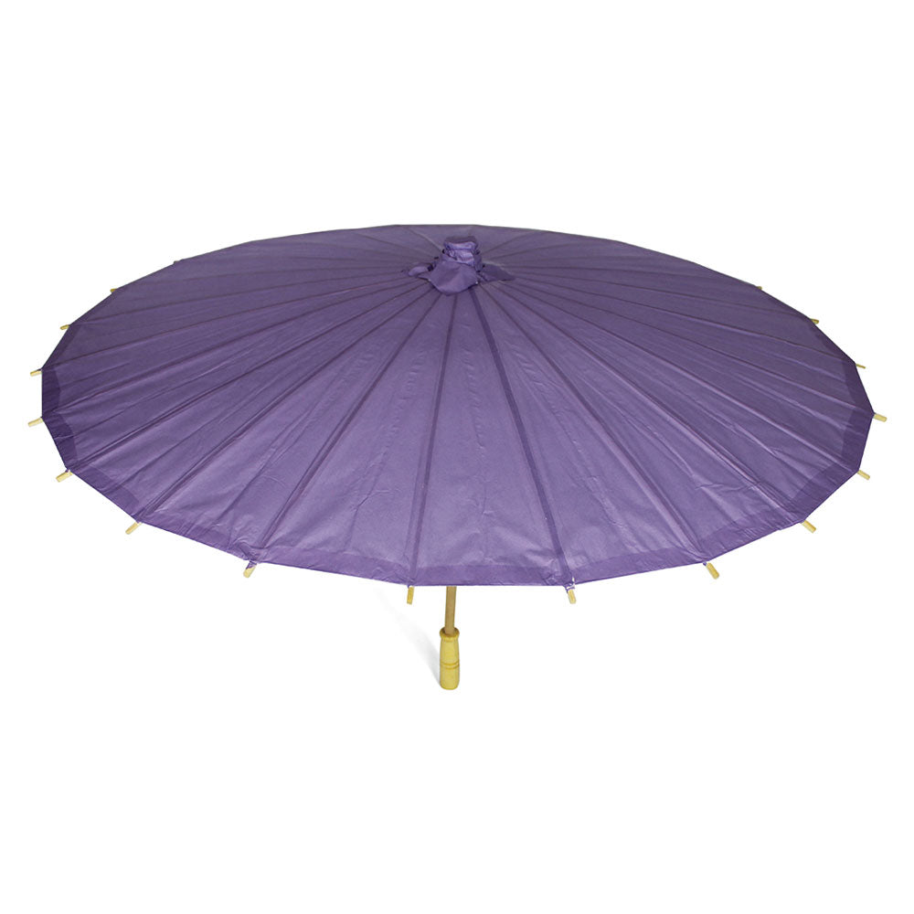 Lot de 10 Ombrelles Violettes en Bambou et Papier - Ø88 cm