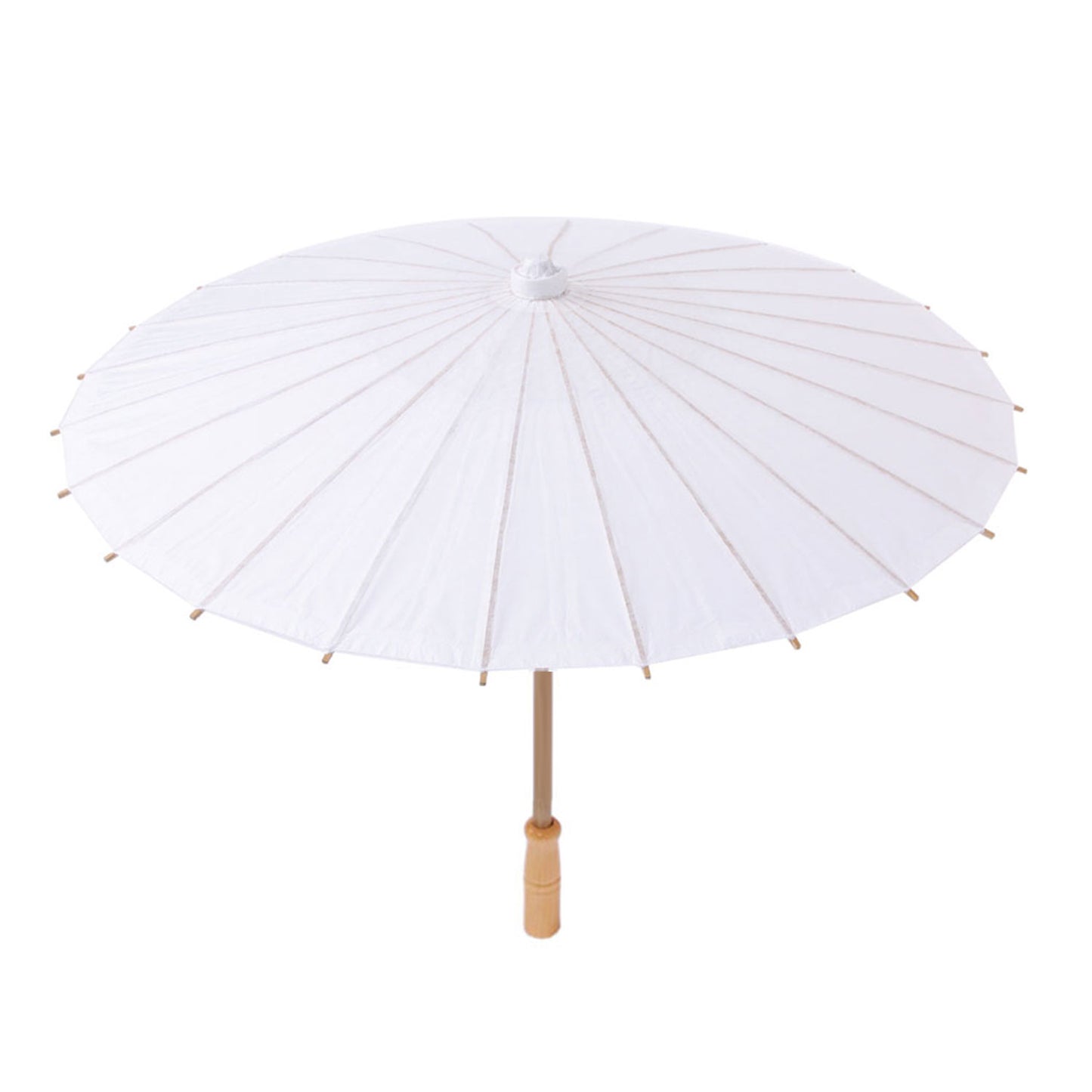 Lot de 20 Petites Ombrelles Blanches en Bambou et Papier - Ø60 cm