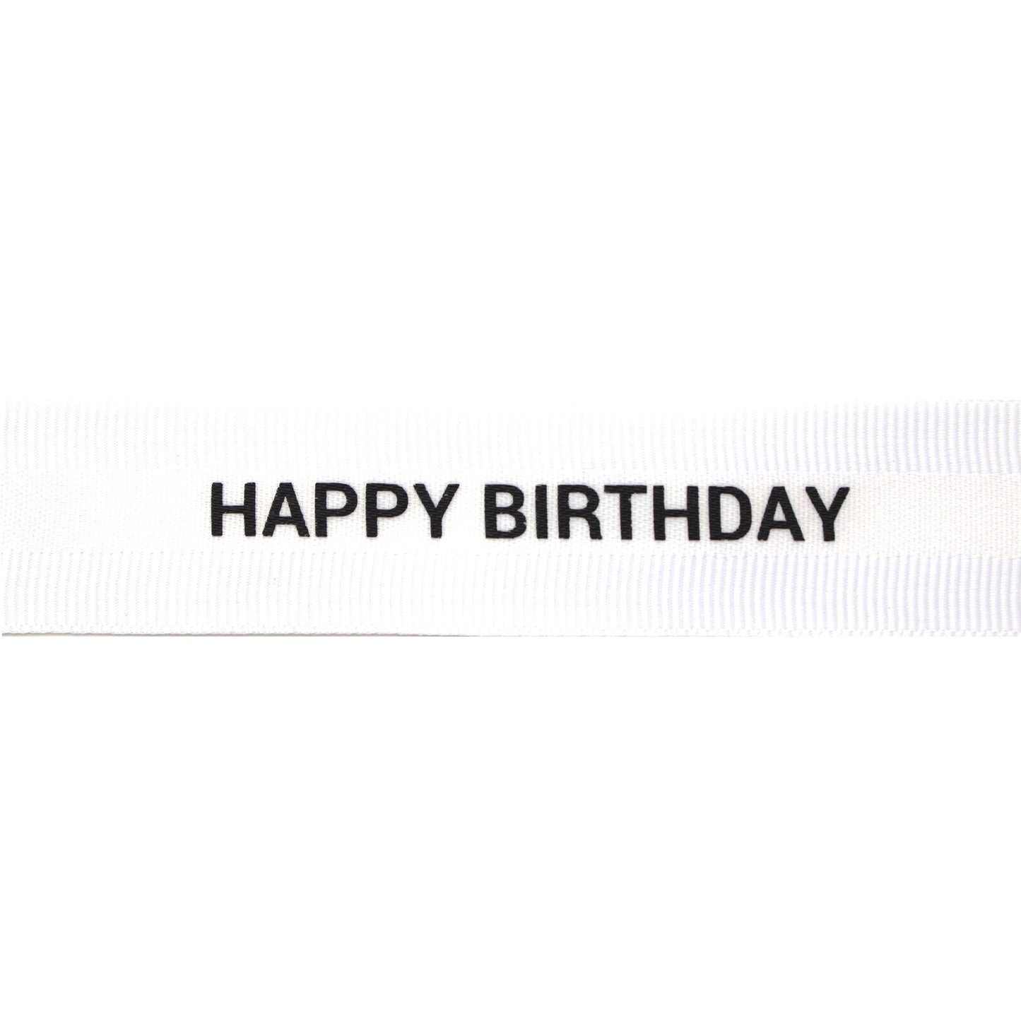 Ruban Happy Birthday Satin et Grosgrain Blanc et Noir (22mm)