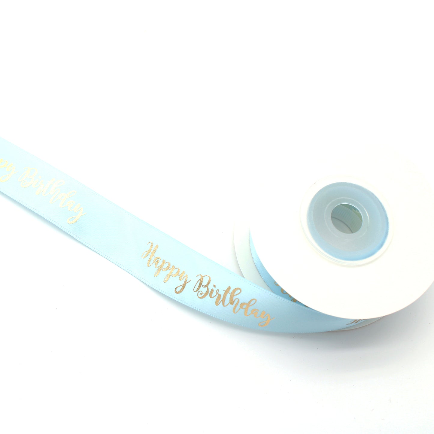 Ruban Happy Birthday Bleu et Or (19 mm)