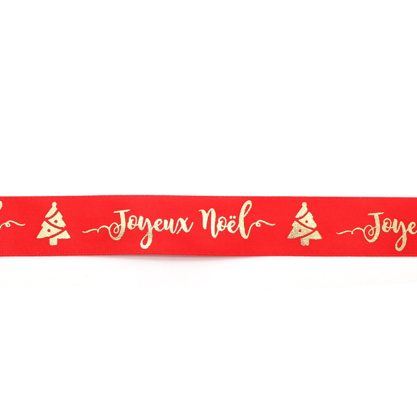 Ruban Joyeux Noel Rouge et Or (19 mm)