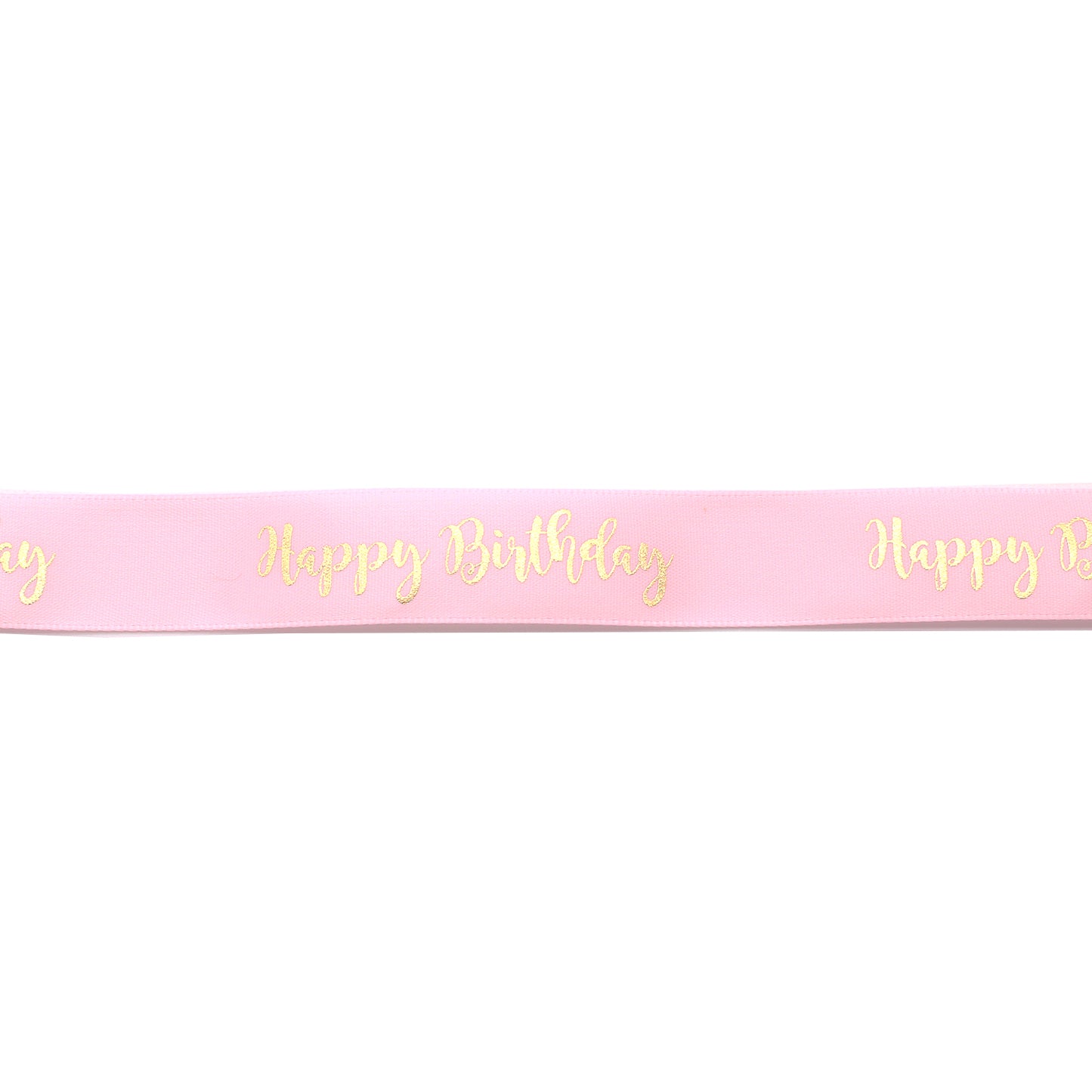 Ruban Happy Birthday Rose et Or (19 mm)