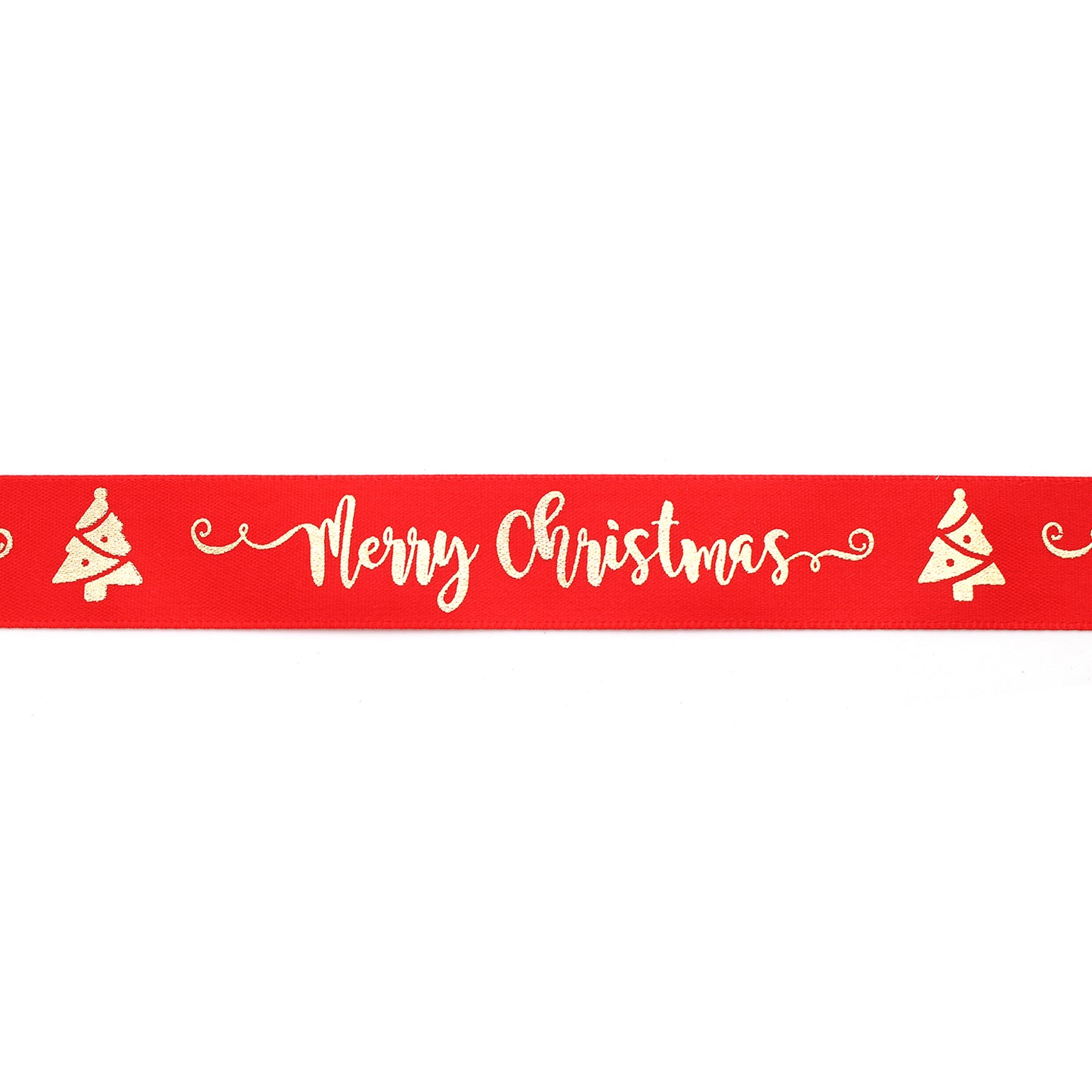 Ruban Merry Christmas Rouge et Or (19 mm)