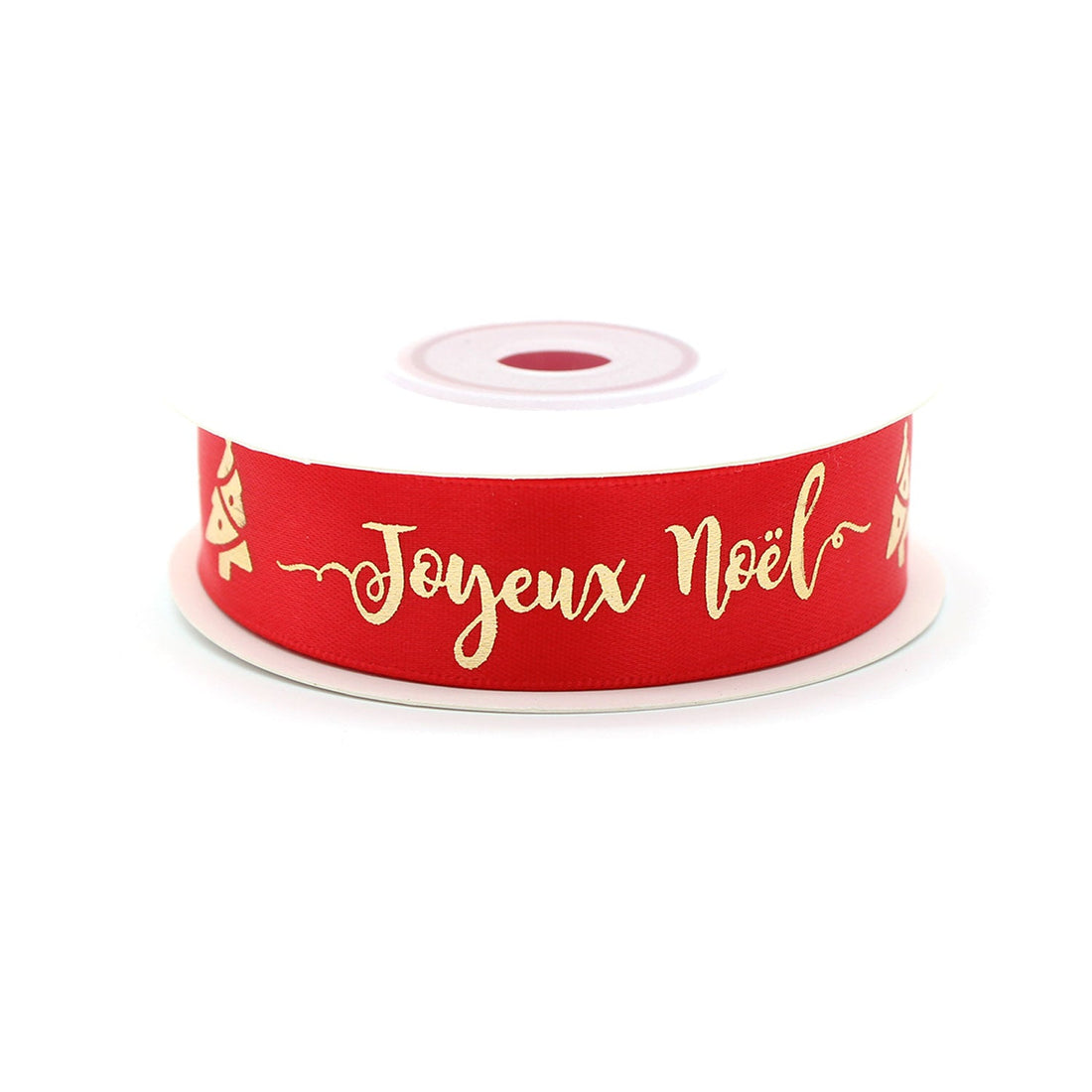 Ruban de Noël rouge et or pour emballer les cadeaux