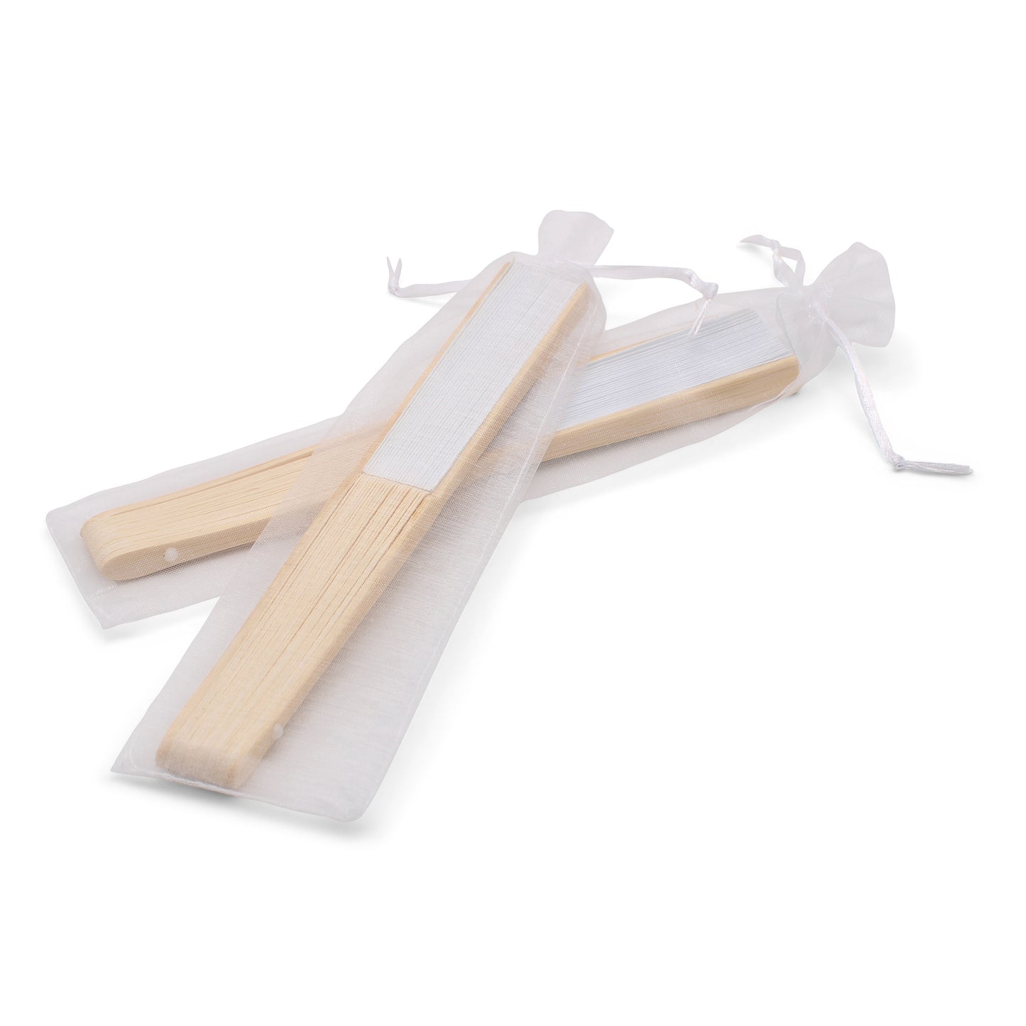Lot de 50 Pochettes en Organza Blanches pour Éventails – Élégantes et Raffinées