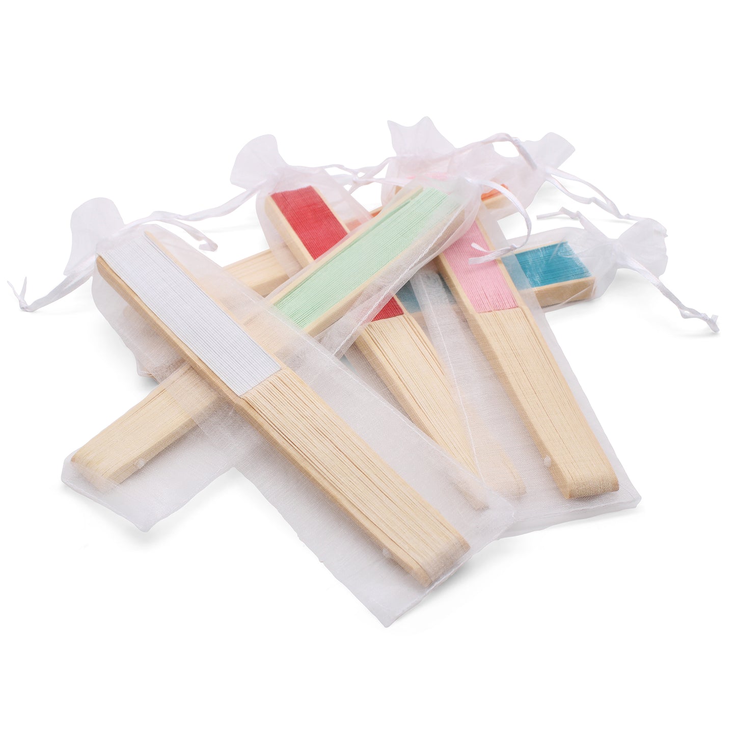 Lot de 50 Pochettes en Organza Blanches pour Éventails – Élégantes et Raffinées