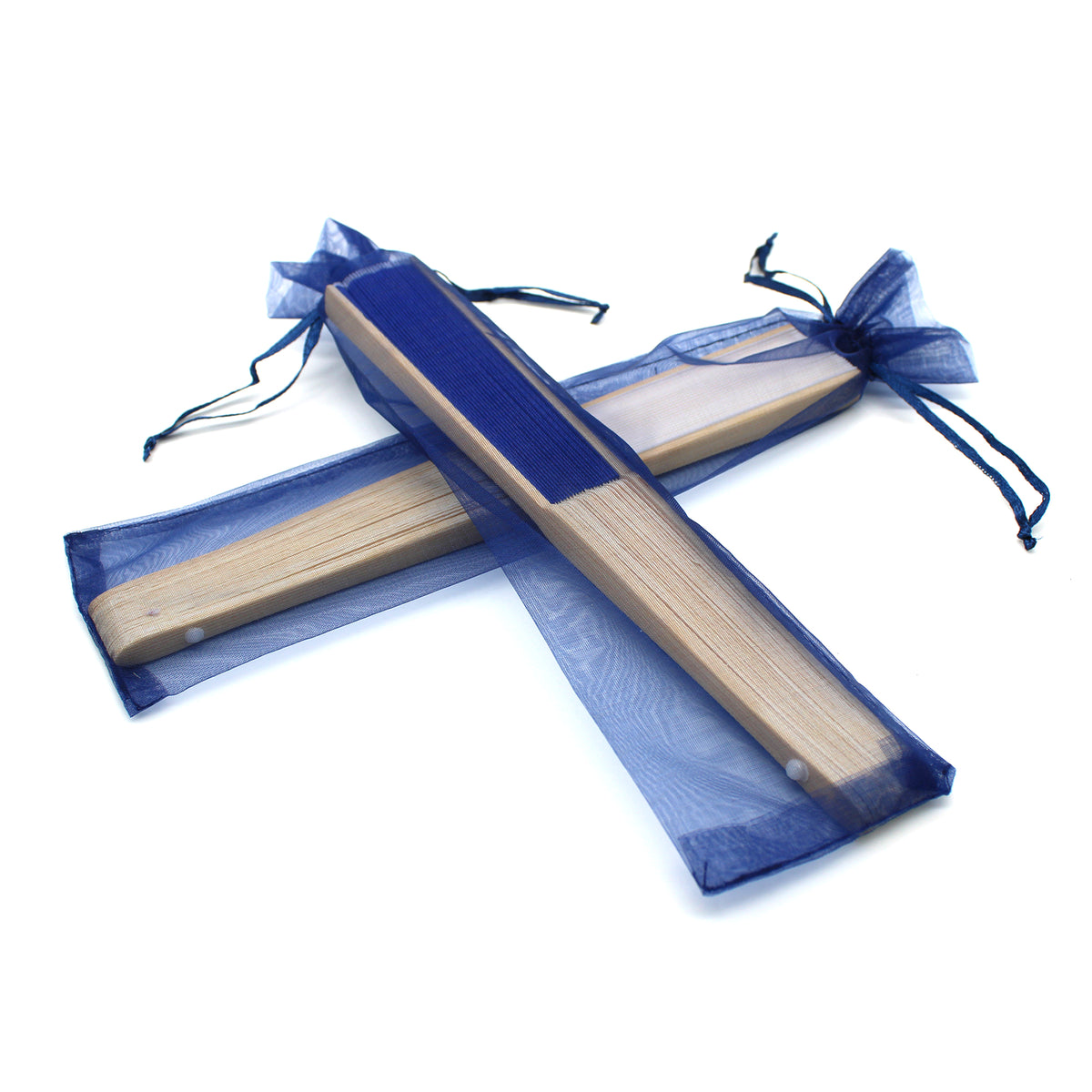 Lot de 50 Pochettes en Organza Bleu Nuit pour Éventails – Chic et Élégantes