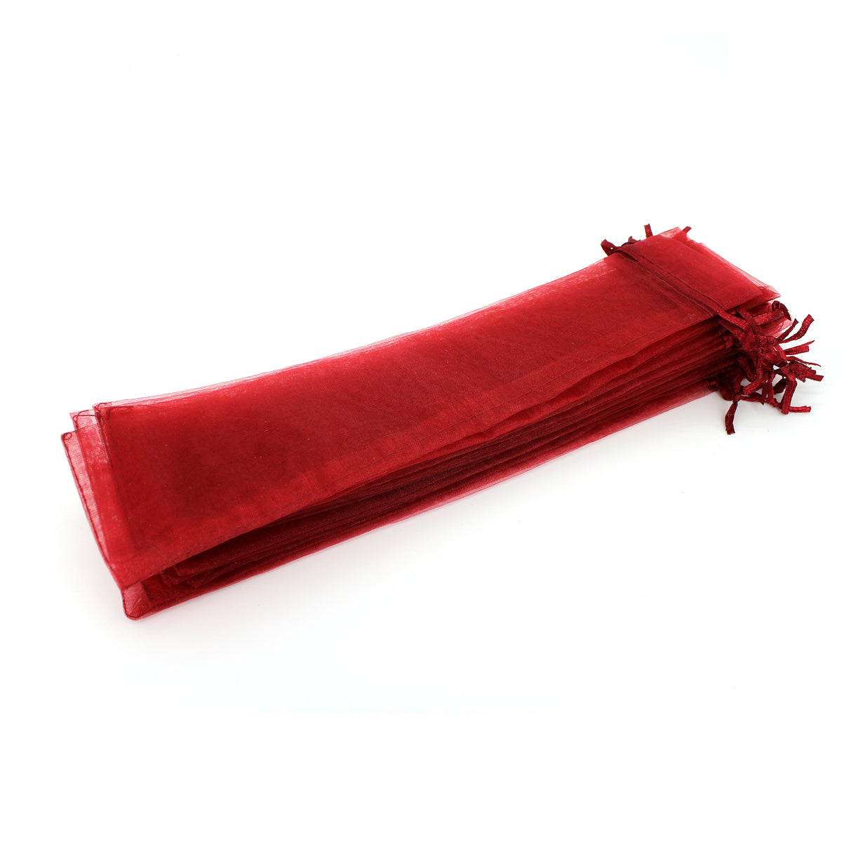 Lot de 50 Pochettes en Organza Bordeaux pour Éventails – Élégantes et Raffinées