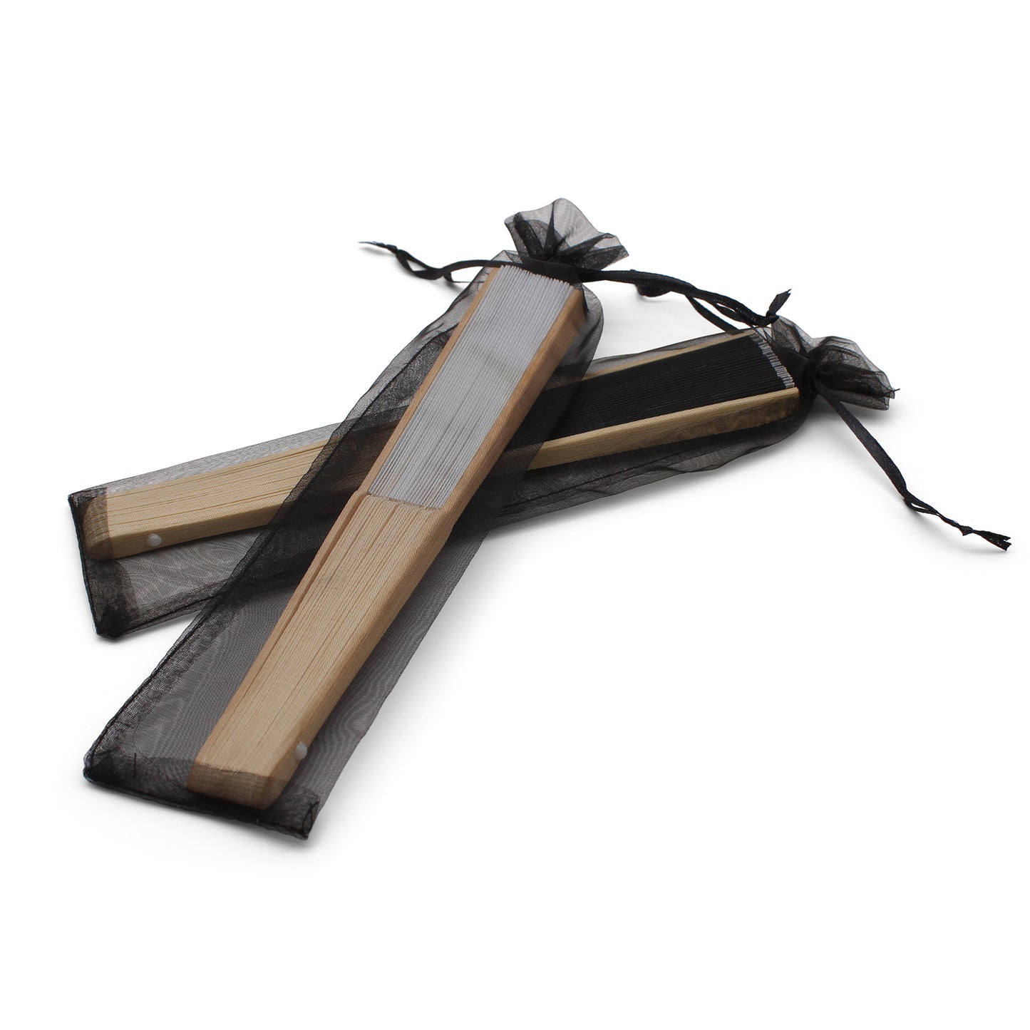 Lot de 50 Pochettes en Organza Noires pour Éventails – Modernes et Intemporelles