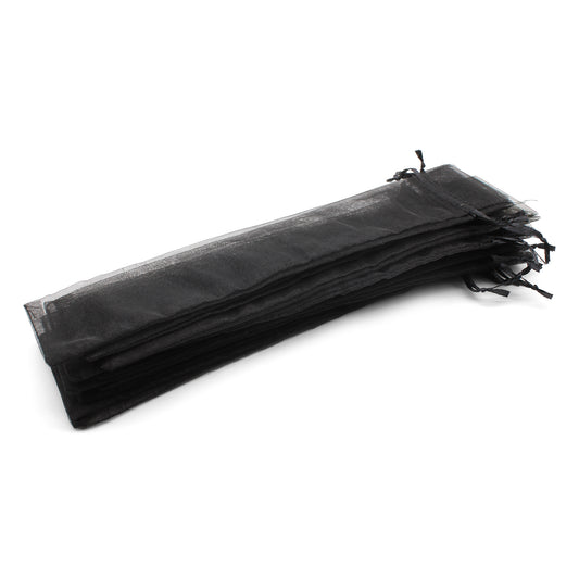 Lot de 50 Pochettes en Organza Noires pour Éventails – Modernes et Intemporelles