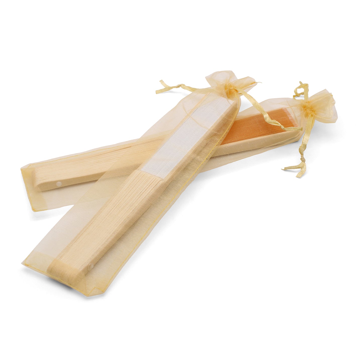 Lot de 50 Pochettes en Organza Dorées pour Éventails – Chic et Brillantes