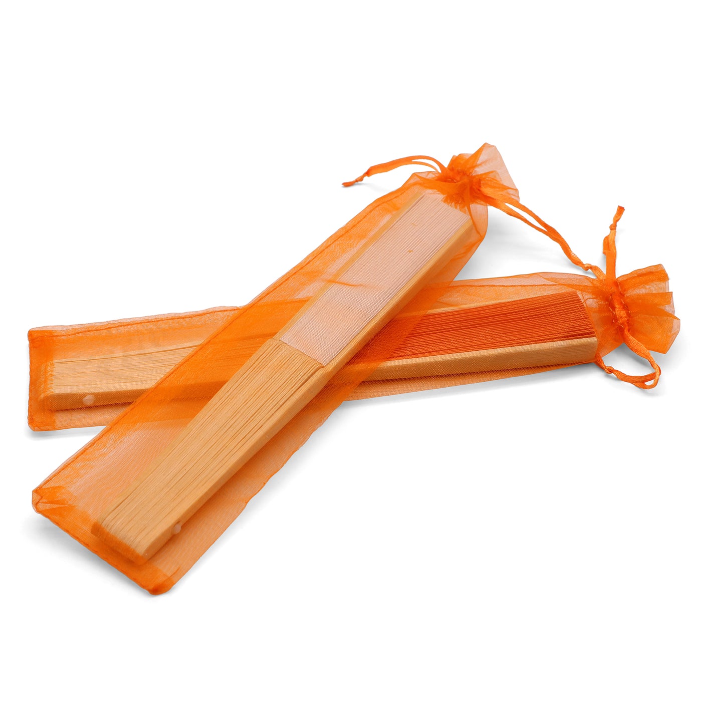 Lot de 50 Pochettes en Organza Oranges pour Éventails – Lumineuses et Joyeuses