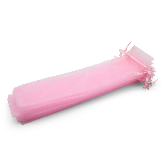 Lot de 50 Pochettes en Organza Roses pour Éventails – Douceur et Romantisme