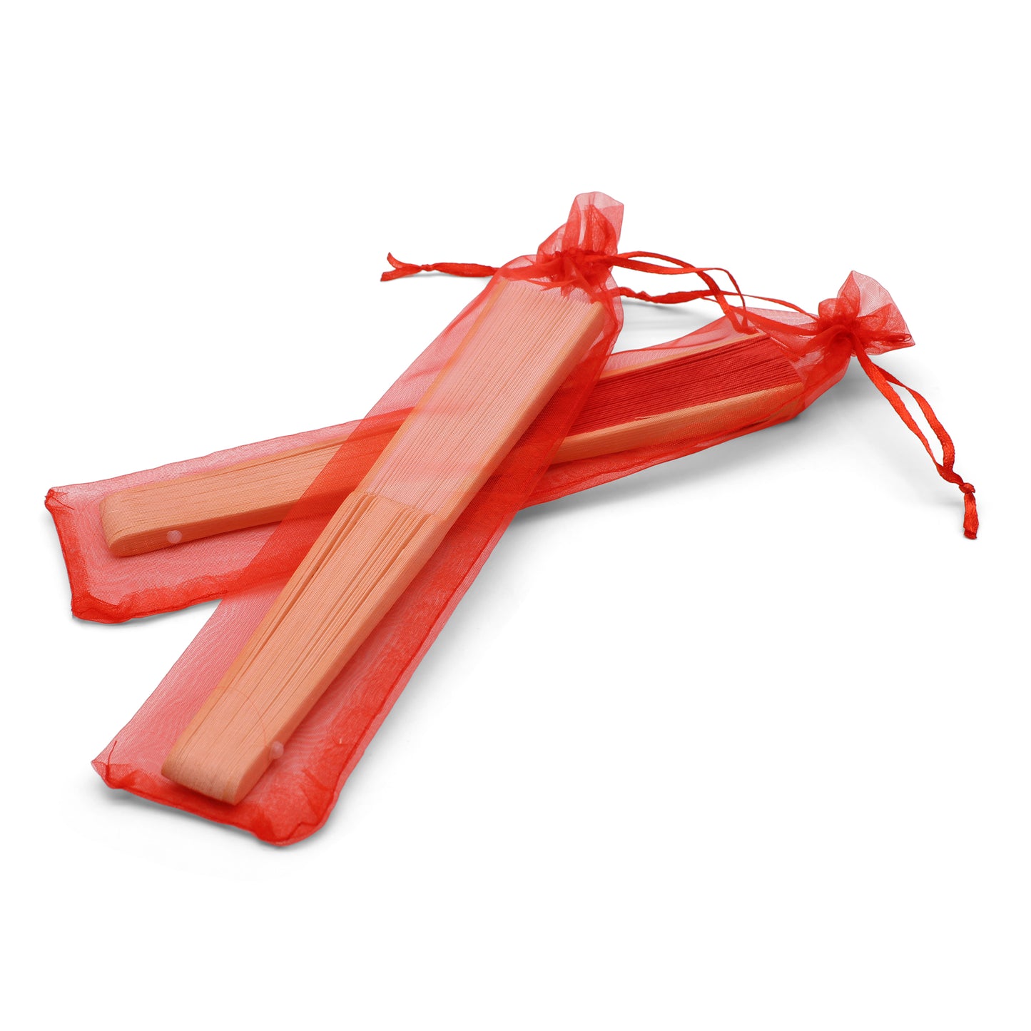 Lot de 50 Pochettes en Organza Rouges pour Éventails – Touche de Passion et d’Élégance