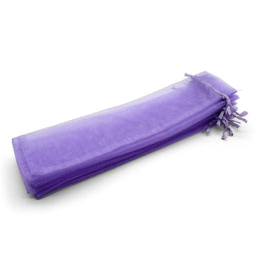 Lot de 50 Pochettes en Organza Violettes pour Éventails – Originales et Délicates