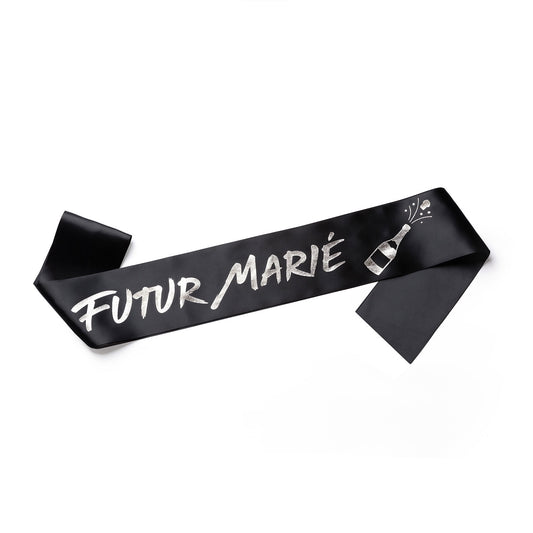Echarpe Futur Marié pour EVG - Noire et Argent