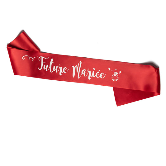 Echarpe Future Mariée pour EVJF - Rouge et Blanc