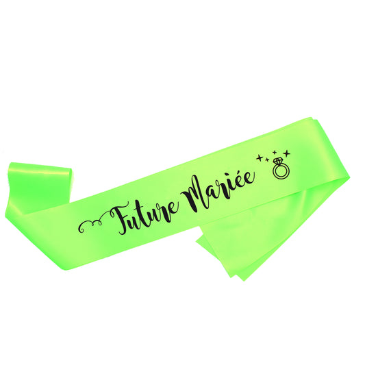 Echarpe Future Mariée pour EVJF - Fluo et Noir